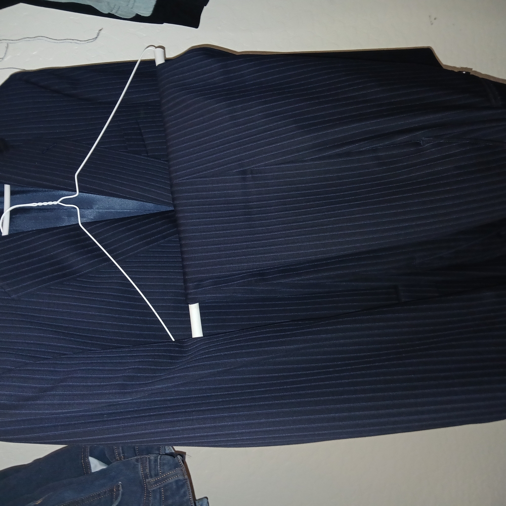 Men's Navy Pinstripe Suit